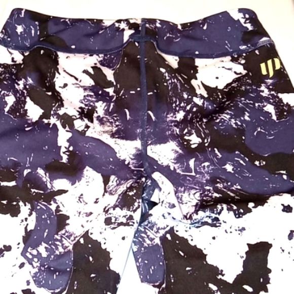 USAPRO MARBLE BLUE AND BLACK LEGGIND WITH SILVER REFLECTING STRIPES - Picture 3 of 4